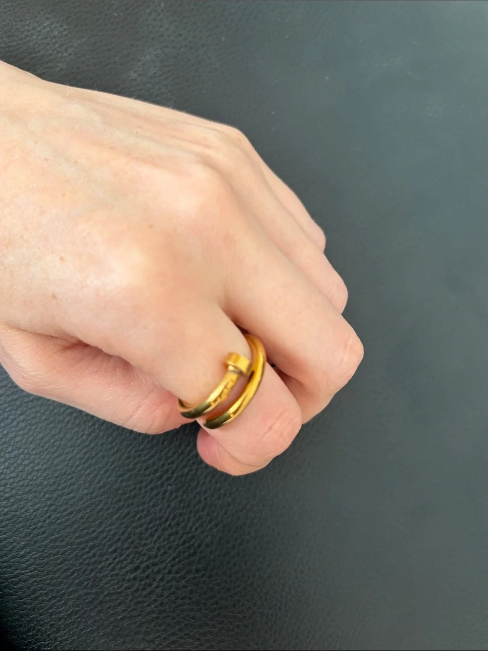 Gold Double-Band Twisted Ring - Women Jewelry
